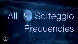 All 9 Solfeggio Frequencies  Sleep amp Meditation Music  Full Body Healing  9 hours Night Screen [upl. by Halda961]