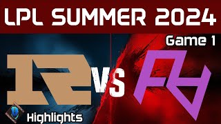 RNG vs RA Highlights Game 1 LPL Summer 2024 Royal Never Give Up vs Rare Atom by Onivia [upl. by Agiaf]