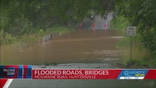 Huntersville bridge closed due to flooding [upl. by Nicolai297]