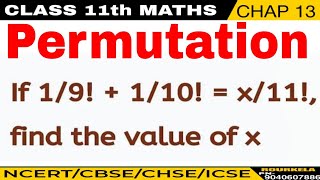 CLASS 11 MathsLIMITSCBSECHSEICSEFactorial Formula Find nHINDIPermutationsPART3 [upl. by Poll600]