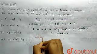 In Calvin cycle for synthesis of two molecules of sucrose the requirement of ATP and NADPH is [upl. by Mosnar]