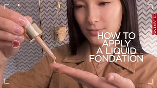 How to Apply a Liquid Foundation  Clarins [upl. by Lawlor]