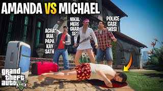 AMANDA VS MICHAEL FIGHT  GTA 5 PAKISTAN [upl. by Mlohsihc]