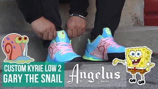 DIY Kyrie x SpongeBob Collection  Custom Gary the Snail Kyrie Low 2  Angelus Paint [upl. by Blanchard]