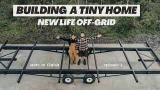 Starting our TINY HOUSE BUILD Abandoned land to OFFGRID homestead [upl. by Ilenay]