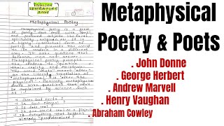 Metaphysical poetry  Metaphysical Poets  Metaphysical poetry In English literature [upl. by Anileba]