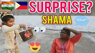 FILIPINO MARRIED TO INDIAN WOMAN Surprising SHAMA with a beautiful gift [upl. by Nilson]