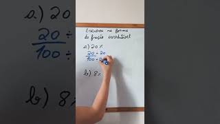 Transformação de taxa percentual pra fração irredutível matemática shorts matemáticabásica [upl. by Calmas]