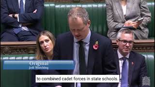 Neil OBrien Tory MP asked Ministers if theyd reconsider cut to support cadet forces state schools [upl. by Eddy702]