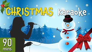 The Christmas Karaoke  90 minutes with the Best Christmas Songs with lyrics [upl. by Mapel]