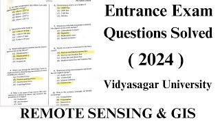 REMOTE SENSING ENTRANCE QUESTION SOLVED PAPER 2024  VIDYASAGAR UNIVERSITY  SANGIT GHOSH [upl. by Omolhs]