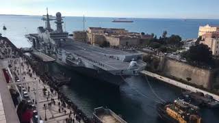 Carrier Cavour enters port for F35B refit [upl. by Assirat]