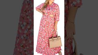 Καλοκαιρινό φόρεμα plus size maxi ροζ φλοράλ  FRW254 [upl. by Lazos]