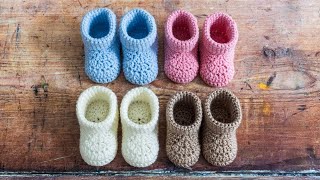 FAST Crochet Baby Booties BEGINNER Friendly EASY Tutorial [upl. by Michael261]