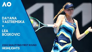 Dayana Yastremska v Lea Boskovic Highlights  Australian Open 2024 Qualifying First Round [upl. by Yesak]