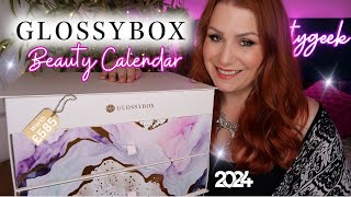 GLOSSYBOX 2024 BEAUTY ADVENT CALENDAR FULL UNBOXING  With £10 Off Code [upl. by Aissirac]