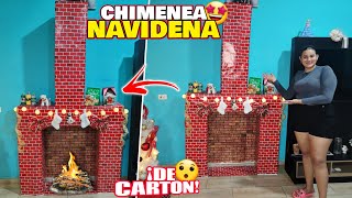 HACIENDO MI PROPIA CHIMENEA NAVIDEÑA de CARTON 🎄🤩 ¡INCREIBLE y FACIL de HACER [upl. by Golda]