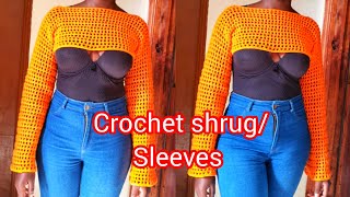 How to crochet a shrugsleevesbolero tutorialfishnetbeginners friendlyeasy to follow ❤️‍🔥❤️‍🔥 [upl. by Owens]