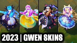 ALL GWEN SKINS SPOTLIGHT 2023  League of Legends [upl. by Annayi]