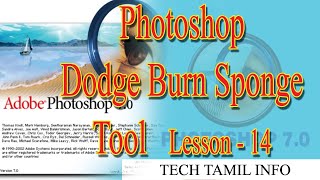 Photoshop 7 Dodge Burn Sponge tool lesson 14 [upl. by Llehsyt]