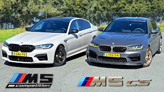 BMW M5 CS vs M5 Competition  REVIEW on Autobahn [upl. by Elicec]