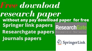 how to download research paper for free  download paper from springer amp Research gate [upl. by Engdahl346]