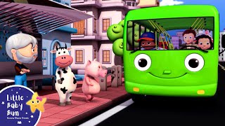 Wheels On The Green Bus  Nursery Rhymes for Babies by LittleBabyBum  ABCs and 123s [upl. by Nedra]