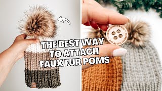 The BEST way to attach faux fur pompoms onto your hats TUTORIAL  CJ Design blog [upl. by Eivlys]