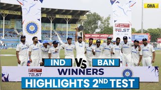 India Vs Bangladesh Highlights 2nd Test IND Beat BAN by 7 Wickets Wins Series By 20 Cricket News [upl. by Barden]