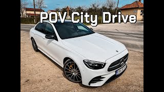 2022 MercedesBenz E Class E220d  POV City Drive with commentary [upl. by Ydiarf]