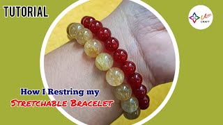 BEADING TUTORIAL How I Restring my Stretchable Round Beads BraceletDIY [upl. by Atik]