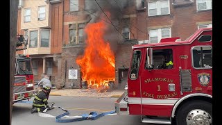 Shamokin Fire Bureau  Firehouse Winery  2nd Alarm Commercial  4K [upl. by Ynahteb783]