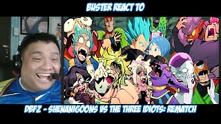 Buster Reaction to  DBFZ  Shenanigoons vs The Three Idiots REMATCH [upl. by Tnilc]