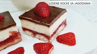 LEDENE KOCKE SA JAGODAMA NE PECE SE KREMASTA OSVEZAVAJUCA POSLASTICA [upl. by Akeret]