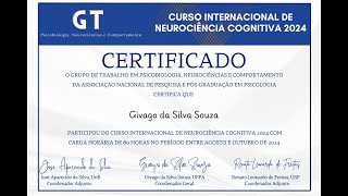 Certificados do Curso de Neurociência Cognitiva 2024 [upl. by Issim]