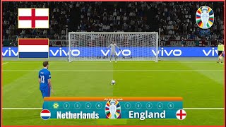 Pays Bas vs Angleterre pénalité demi finale Coupe dEurope Euro Simulation de football Gameplay PC [upl. by Petronille]