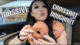 MUKBANG  GIANT CRONUT from Johnny Doughnuts [upl. by Comras]