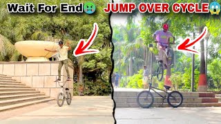 JUMP OVER CYCLE 😱  WAIT FOR CRASH 🤢  Vlog shorts stunt trending youtube vlog explore bmx [upl. by Eustashe90]