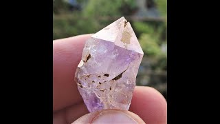 Terminated Amethyst crystal with Hematite inclusions mineral specimen from Teshovo in Bulgaria [upl. by Idahs]