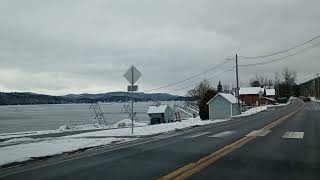 Snowy Winter Drive Past Lake Bomoseen VT  Subscribe [upl. by Eiboh]