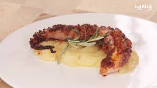 Grilled octopus with sobrasada and mashed potato  Microwave Grill XL  Recipes with Lékué [upl. by Kama]