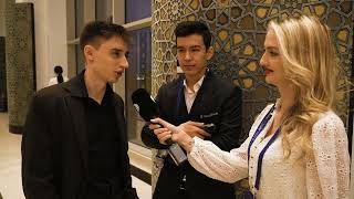 Daniil Dubov and Nodirbek Abdusattorov chat with Charlize van Zyl  FIDE World Rapid Championship [upl. by Notnats]