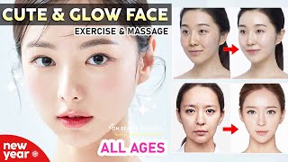 💖 Teenagers amp All Ages  Beautiful amp Cute Face Exercises and Glowing Skin Face Massage [upl. by Burg441]