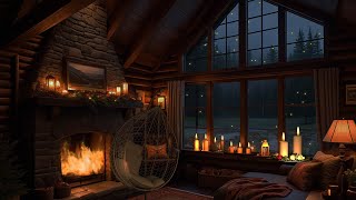 Comfortable rain on the banks of the forest  rain falling and fireplace for meditation sleeping [upl. by Sacks]