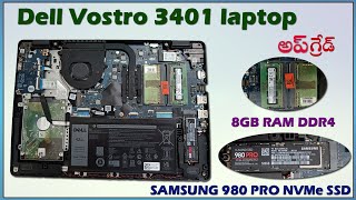 DELL Vostro 3401 Laptop RAM amp SSD Installation Process in Telugu [upl. by Green]