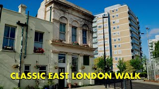 Classic East London Walk from Poplar to Stratford via Limehouse Cut 4K [upl. by Lati683]