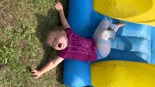 Blow up castle fun wants Dad in sooo bad EARWIG LIKE AND SUBSCRIBE PLEASE [upl. by Aicirt]