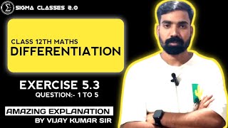 Differentiation class 12th Ex52 Q1to 5 Differentiation [upl. by Wilder]