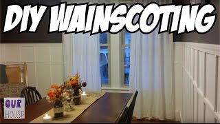 How to Install Wainscoting Cheap and Easy  OurHouse DIY [upl. by Ratcliffe]