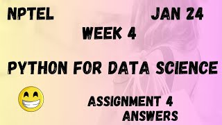 Python for Data Science  Assignment 4  NPTEL 2024 [upl. by Wickham]